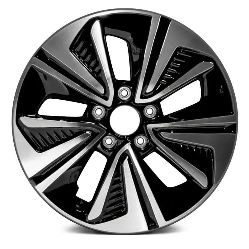 17 X 7 Alloy Remanufactured Wheel With 5 X 114.3 Bolt Pattern | Oem Factory Replacement Rim | Honda Civic 2016-2017 - Machined And Gloss Black | Machined And Gloss Black 2
