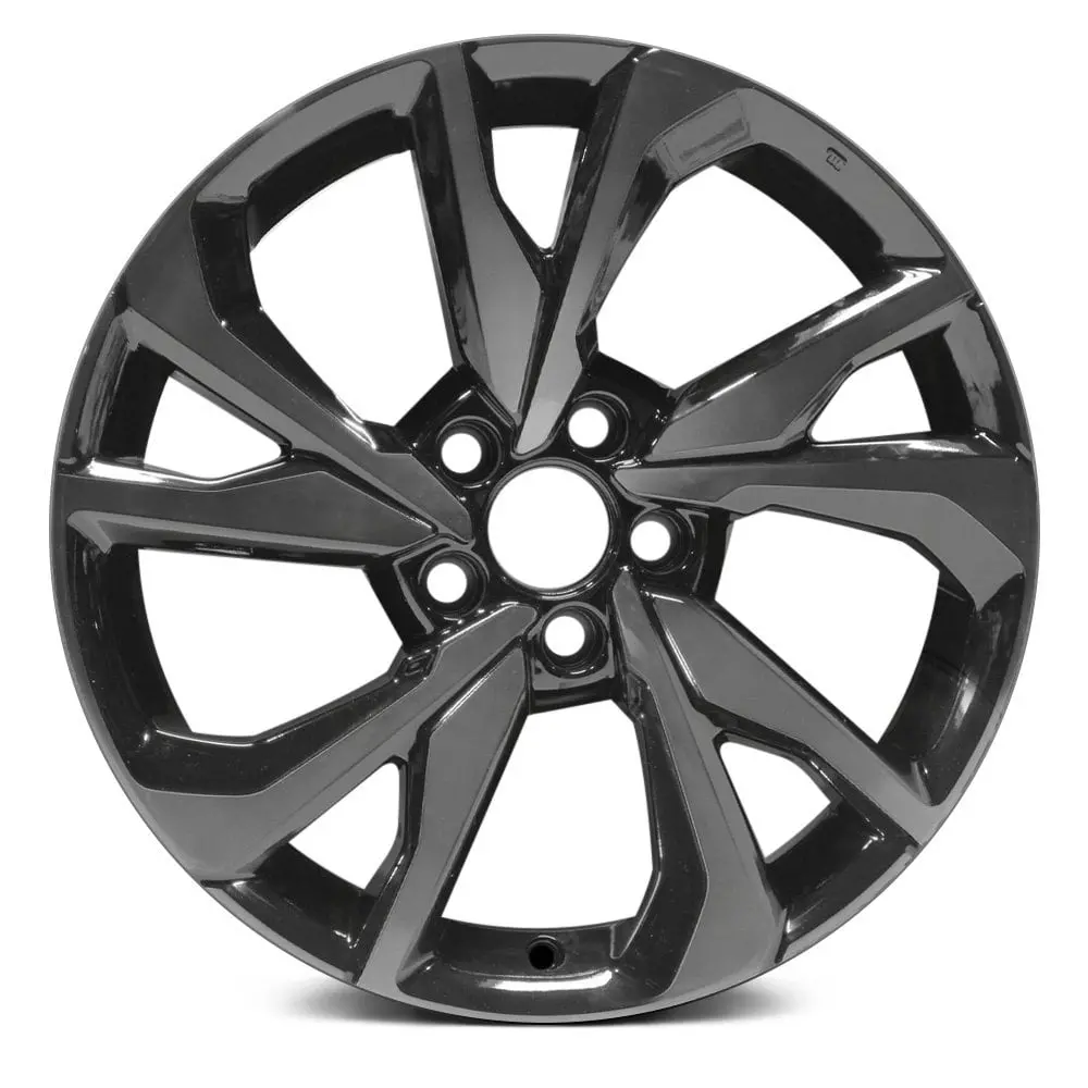 18 X 8 Alloy Remanufactured Wheel With 5 X 114.3 Bolt Pattern | Oem Factory Replacement Rim | Honda Civic 2017-2018 - Machined And Dark Charcoal | Machined And Dark Charcoal 2