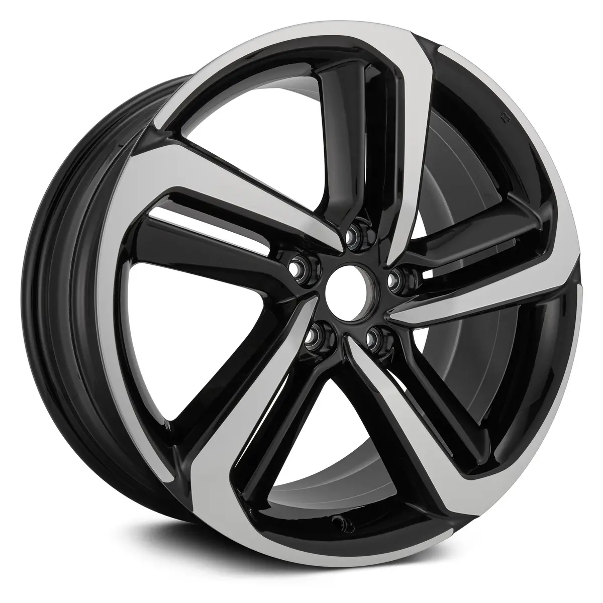 19 X 8.5 Alloy Replica Wheel With 5 X 114.3 Bolt Pattern | Oem Factory Replacement Rim | Honda Accord 2018 - Black With Machined Face | Black With Machined Face 1