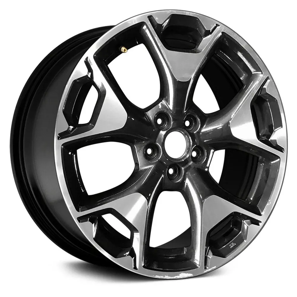 17 X 7 Alloy Remanufactured Wheel With 5 X 100 Bolt Pattern | Oem Factory Replacement Rim | Subaru Crosstrek 2018 - Machined And Black | Machined And Black 1