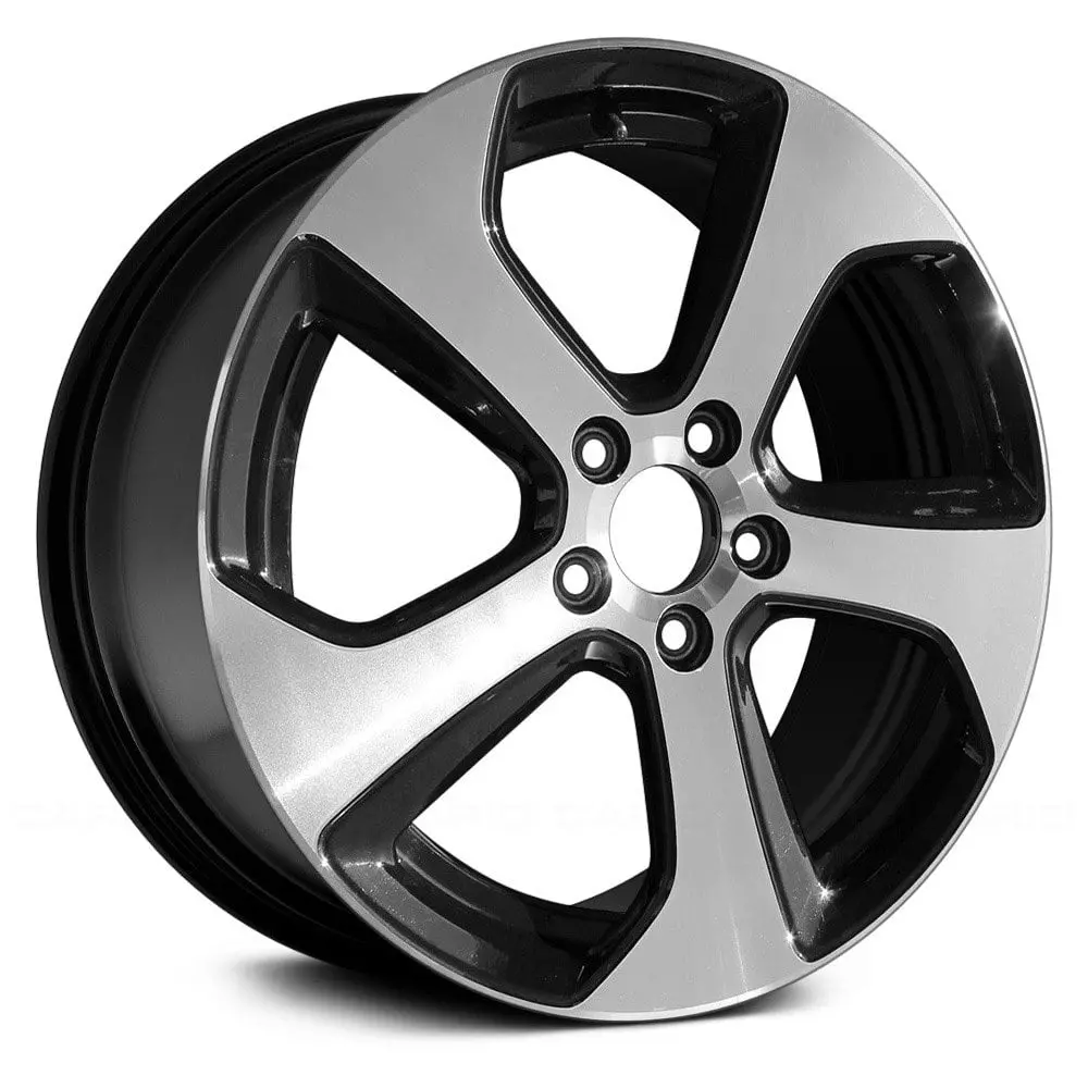 18 X 7.5 Alloy Remanufactured Wheel With 5 X 112 Bolt Pattern | Oem Factory Replacement Rim | Volkswagen Golf 2015-2017 - Machined And Black | Machined And Black 1