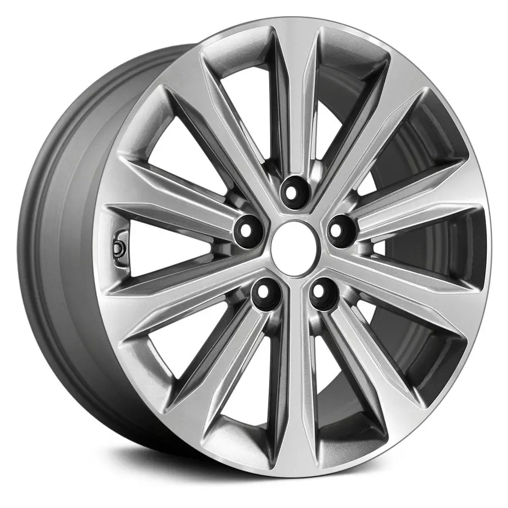 17 X 7 Alloy Remanufactured Wheel With 5 X 114.3 Bolt Pattern | Oem Factory Replacement Rim | Hyundai Sonata 2016–2017 - Machined And Medium Charcoal | Machined And Medium Charcoal 1