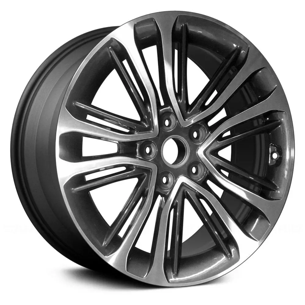 18 X 7.5 Alloy Remanufactured Wheel With 5 X 114.3 Bolt Pattern | Oem Factory Replacement Rim | Hyundai Veloster 2016–2017 - Machined And Dark Charcoal Metallic | Machined And Dark Charcoal Metallic 1