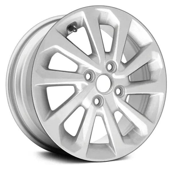 15 X 5.5 Alloy Remanufactured Wheel With 5 X 100 Bolt Pattern | Oem Factory Replacement Rim | Hyundai Accent 2018–2019 - Bright Silver | Bright Silver 1
