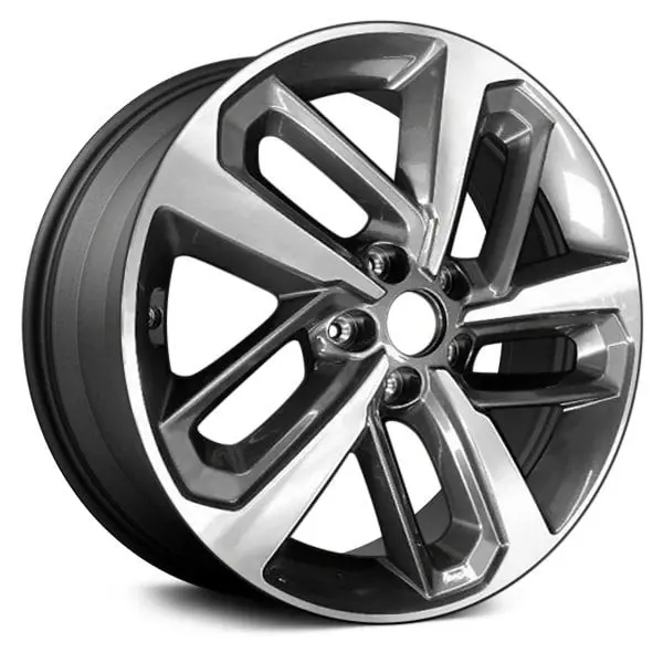 18 X 7.5 Alloy Remanufactured Wheel With 5 X 114.3 Bolt Pattern | Oem Factory Replacement Rim | Hyundai Kona 2018 - Machined And Dark Charcoal | Machined And Dark Charcoal 1