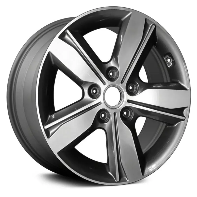 16X6.5 Machined Charcoal Alloy Remanufactured Wheel For Kia Forte 2018 | Oem Replacement Rim | Fits 5X114.3 Bolt Pattern 1