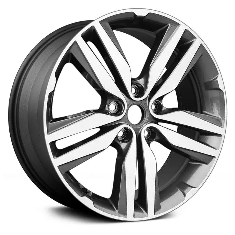 18 X 7.5 Alloy Remanufactured Wheel With 5 X 114.3 Bolt Pattern | Oem Factory Replacement Rim | Kia Soul 2014–2015 - Dark Charcoal Metallic With Machined Face | Dark Charcoal Metallic With Machined Face 1