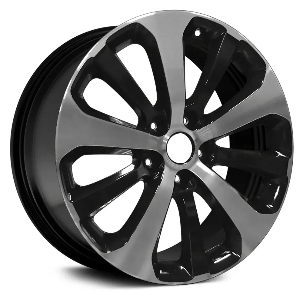 18 X 7.5 Alloy Remanufactured Wheel With 5 X 114.3 Bolt Pattern | Oem Factory Replacement Rim | Kia Sorento 2016-2017 - Black With Machined Face | Black With Machined Face 1
