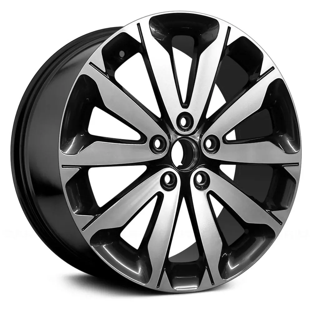 18X7 Black Machined Alloy Remanufactured Wheel For Kia Sportage 2017 | Oem Replacement Rim | Fits 5X114.3 Bolt Pattern 1