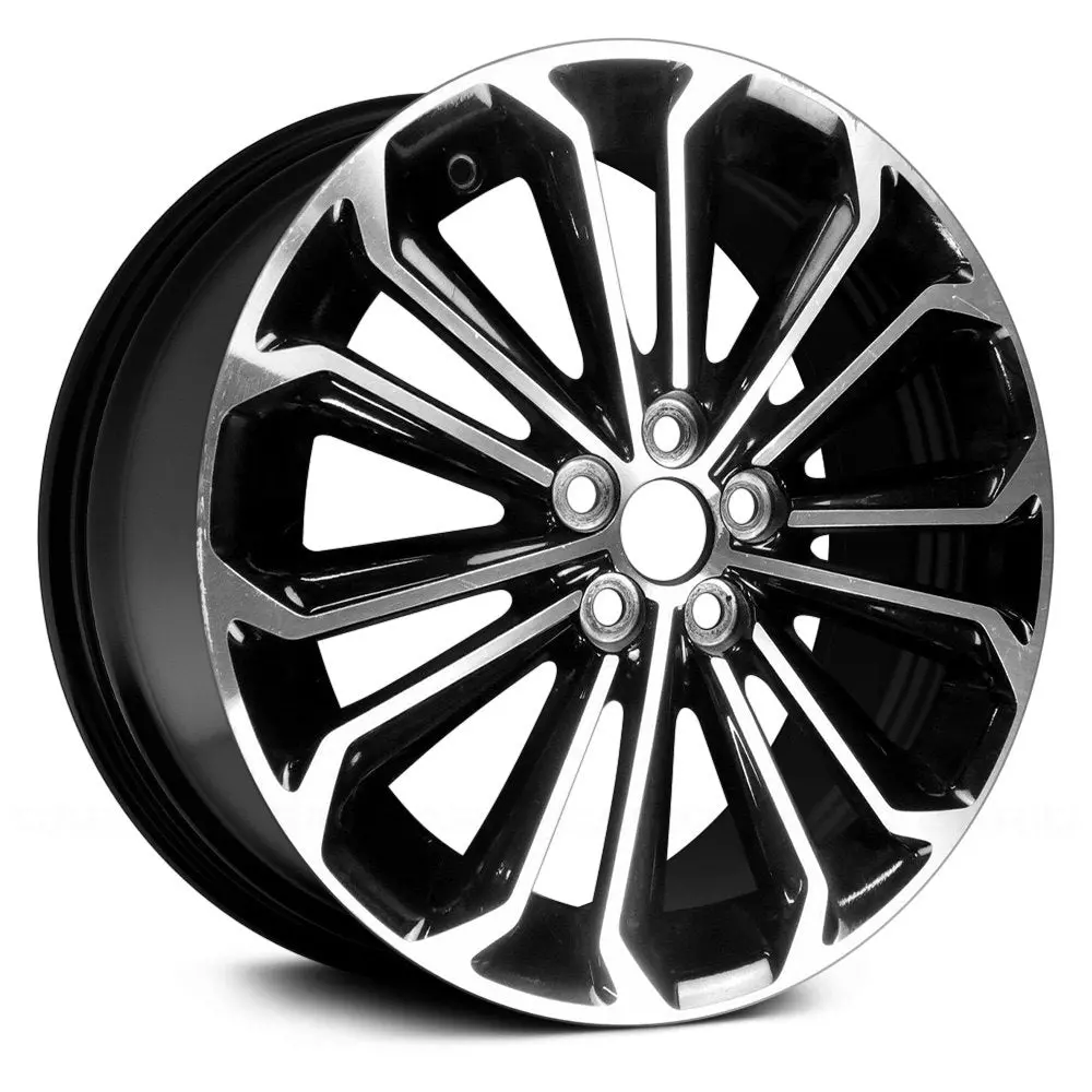 17 X 7 Alloy Replica Wheel With 5 X 100 Bolt Pattern | Oem Factory Replacement Rim | Toyota Corolla 2014–2017 - Black With Machined Face | Black With Machined Face 1
