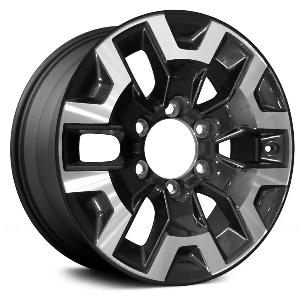 16 X 7 Alloy Remanufactured Wheel With 6 X 139.7 Bolt Pattern | Oem Factory Replacement Rim | Toyota Tacoma 2016-2017 - Charcoal With Machined Face | Charcoal With Machined Face 1