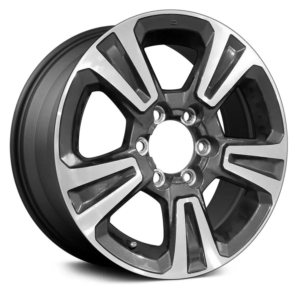 17 X 7.5 Alloy Remanufactured Wheel With 6 X 139.7 Bolt Pattern | Oem Factory Replacement Rim | Toyota Tacoma 2016-2017 - Charcoal With Machined Face | Charcoal With Machined Face 1
