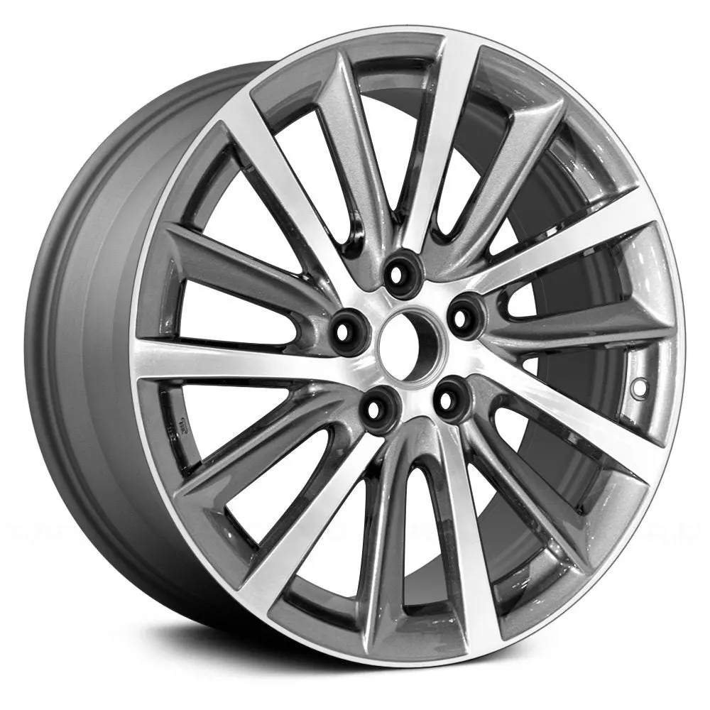 18 X 7.5 Alloy Remanufactured Wheel With 5 X 114.3 Bolt Pattern | Oem Factory Replacement Rim | Toyota Highlander 2017-2021 - Medium Charcoal With Machined Face | Medium Charcoal With Machined Face 1