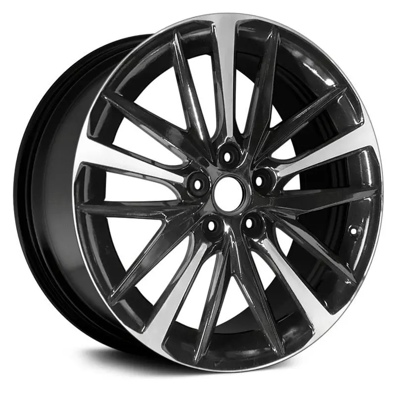 19 X 8 Alloy Replica Wheel With 5 X 114.3 Bolt Pattern | Oem Factory Replacement Rim | Toyota Camry 2018-2021 - Gloss Black With Machined Accents | Gloss Black With Machined Accents 1