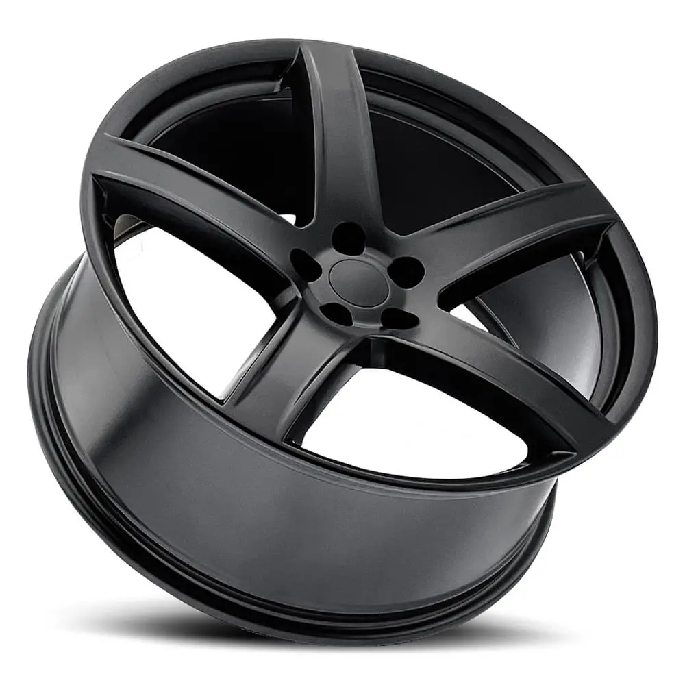 22X9.5 Satin Black Hellcat Hc2 Style Wheels (Fr77, 5X115, +18 Offset) 2