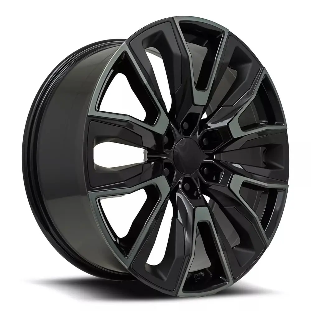 24X10 Gloss Black Machined Face Fr207 Wheels For Gm Trucks/Suvs (6X139.7, +31 Offset) 1