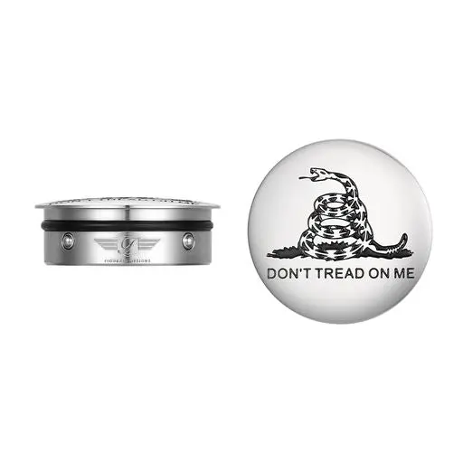 Figurati Designs Harley-Davidson Stainless-Steel / Black Custom Swing Arm Covers Don’T Tread On Me 1