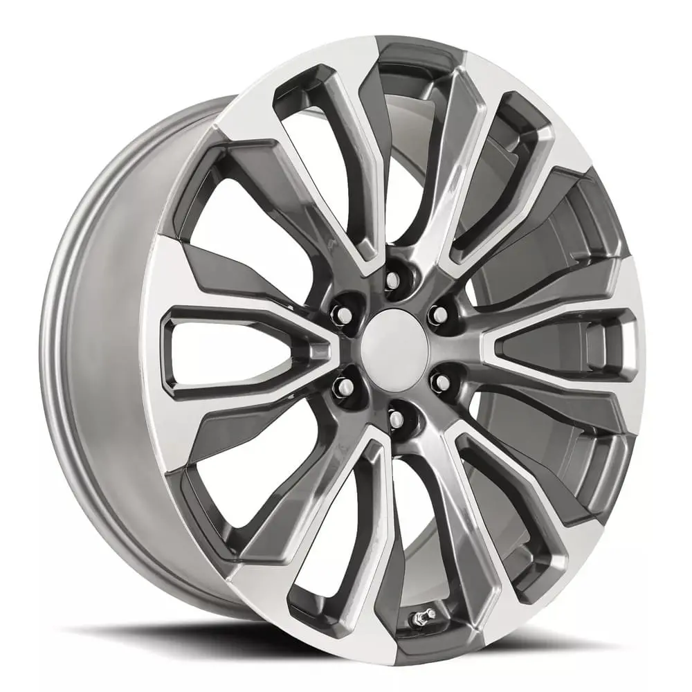 24X10 Gray Machined Face Gmc Denali Style Wheels (Fr203, 6X139.7, +31 Offset) 1