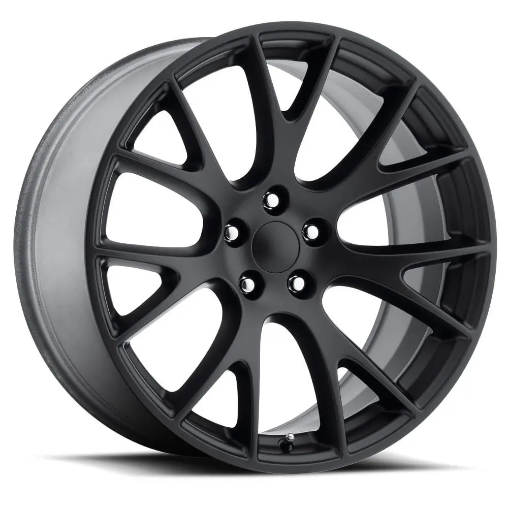 20X10.5 Satin Black Hellcat Style Wheels (Fr70, 5X115, +25 Offset) 1