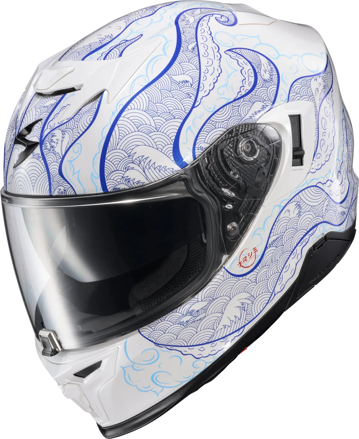 Scorpion Exo T520 Helmet Nama Shimi White/Blue Xl * Dot And Ece Certified Motorcycle Helmet With Advanced Features 1