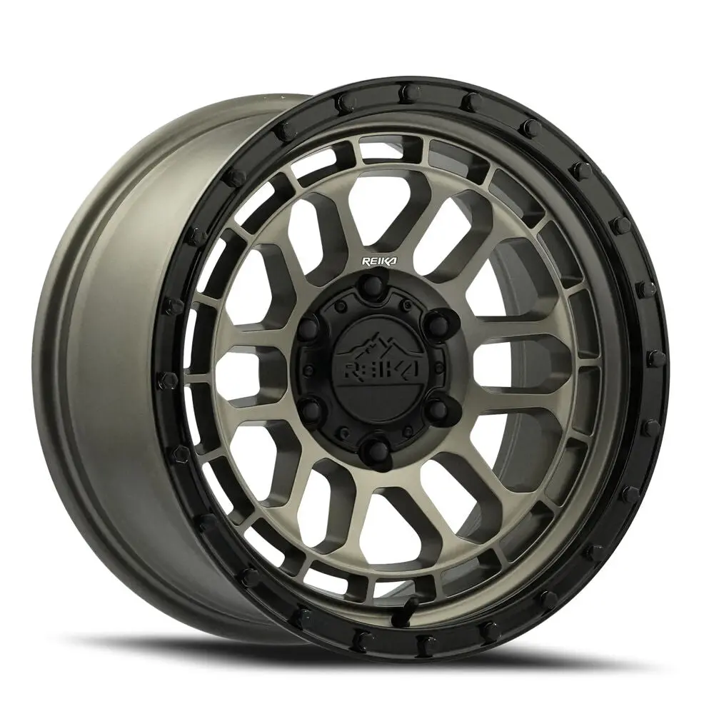 17X8.5 Satin Bronze / Black Ring Alloy Wheel (Reika R35, 6X135) - Ford Truck Rims 1
