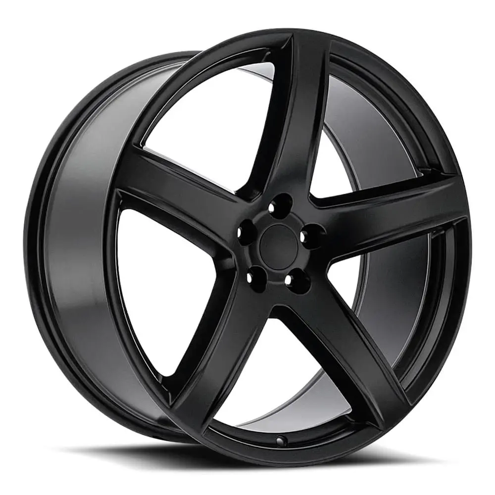22X9.5 Satin Black Hellcat Hc2 Style Wheels (Fr77, 5X115, +18 Offset) 1