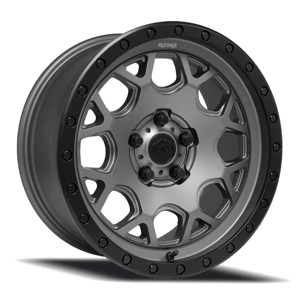 17X8.0 Aluminum Wheel With 5X114.3 Bolt Pattern - Gunmetal Grey / Satin Black Ring 1
