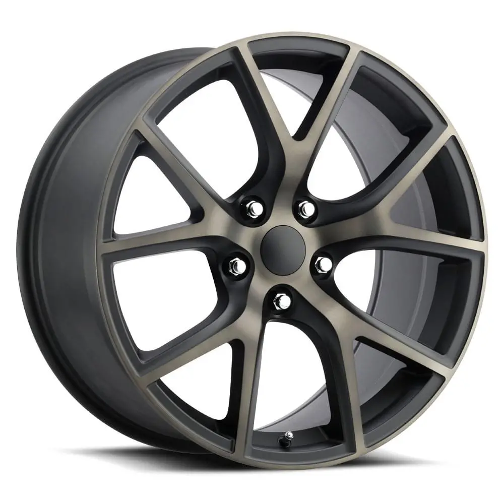 20X9 Satin Black Machined Face Jeep Trackhawk Style Wheels (Fr75, 5X127, +34.7 Offset) 1