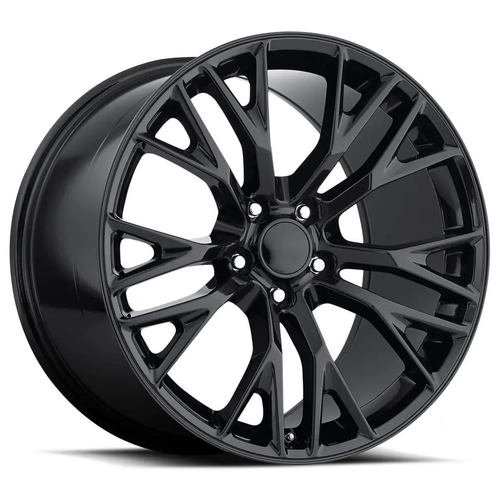 20X12 Gloss Black C7 Z06 Style Wheels (Fr22, 5X4.75, +59 Offset) 1