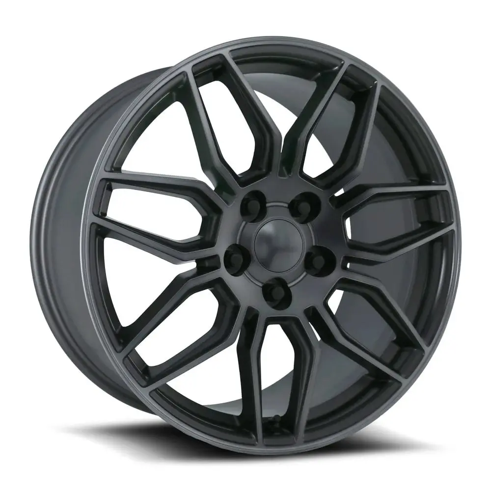 19X10 Titanium Grey Machined Face C8 Z06 Style Wheel For Corvette (Fr401, 5X120.7, +79 Offset) 1