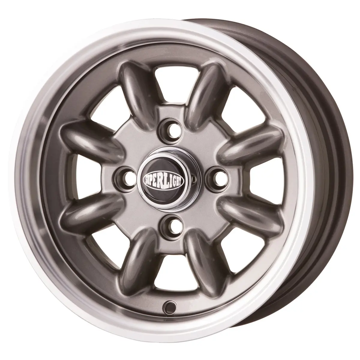Jbw 12X5 Superlight 4X101.6 - Et14 Mini Wheel  Gunmetal With Polished Lip 1