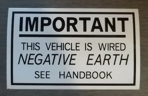 Negative Earth Sticker 1