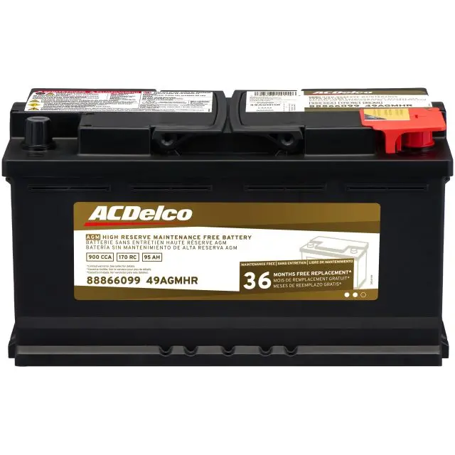 ACDelco Gold AGM Battery – Group 49, High Reserve Capacity