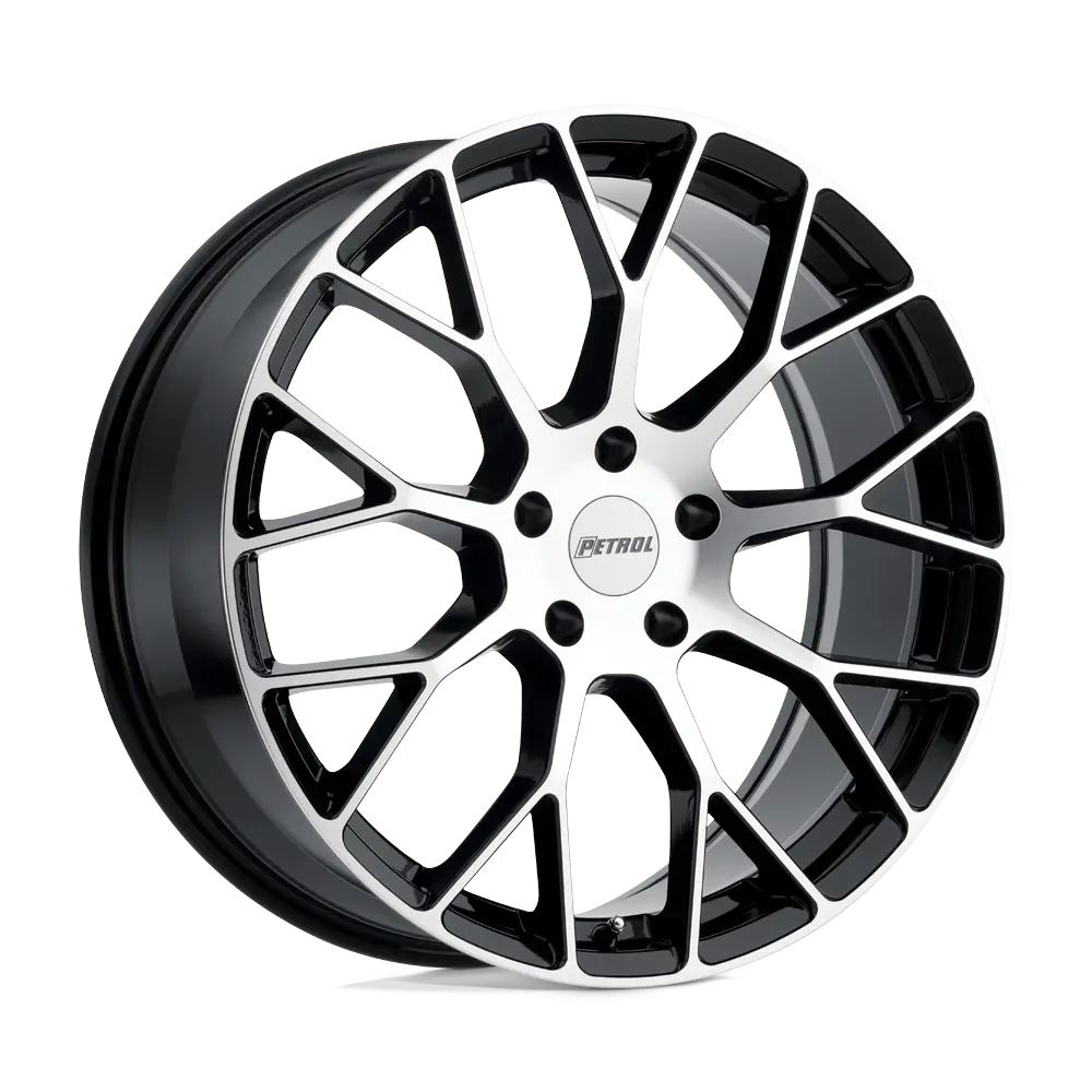 20X8.5 Gloss Black W/ Machined Face 40Mm Petrol Wheel 1