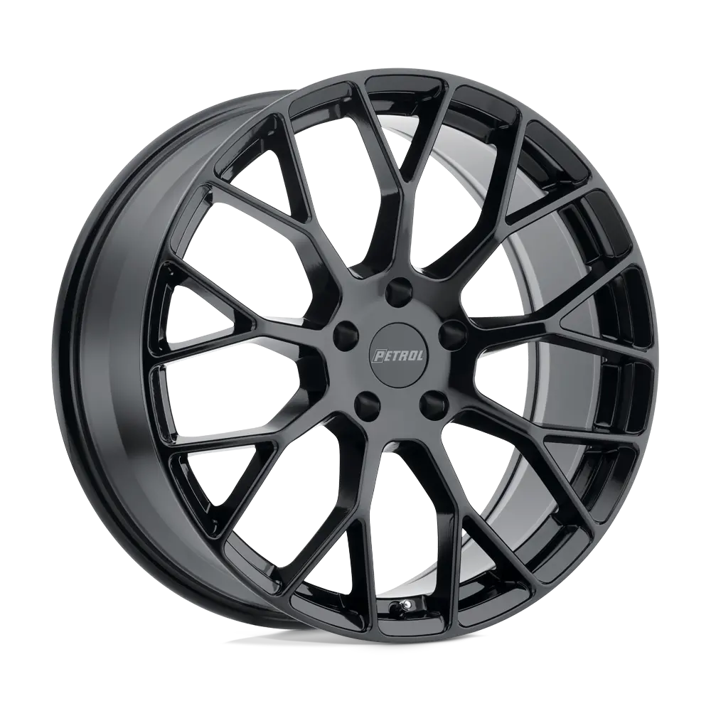 17X8 Gloss Black 40Mm Petrol Wheel 1