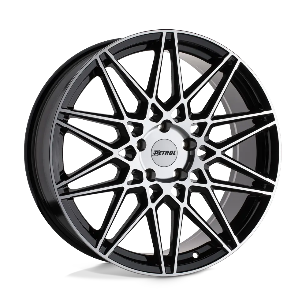 20X8.5 Gloss Black W/ Machined Face 40Mm Petrol Wheel 1