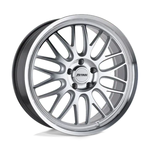 20X8.5 Silver W/ Machined Face & Lip 40Mm Petrol Wheel 2