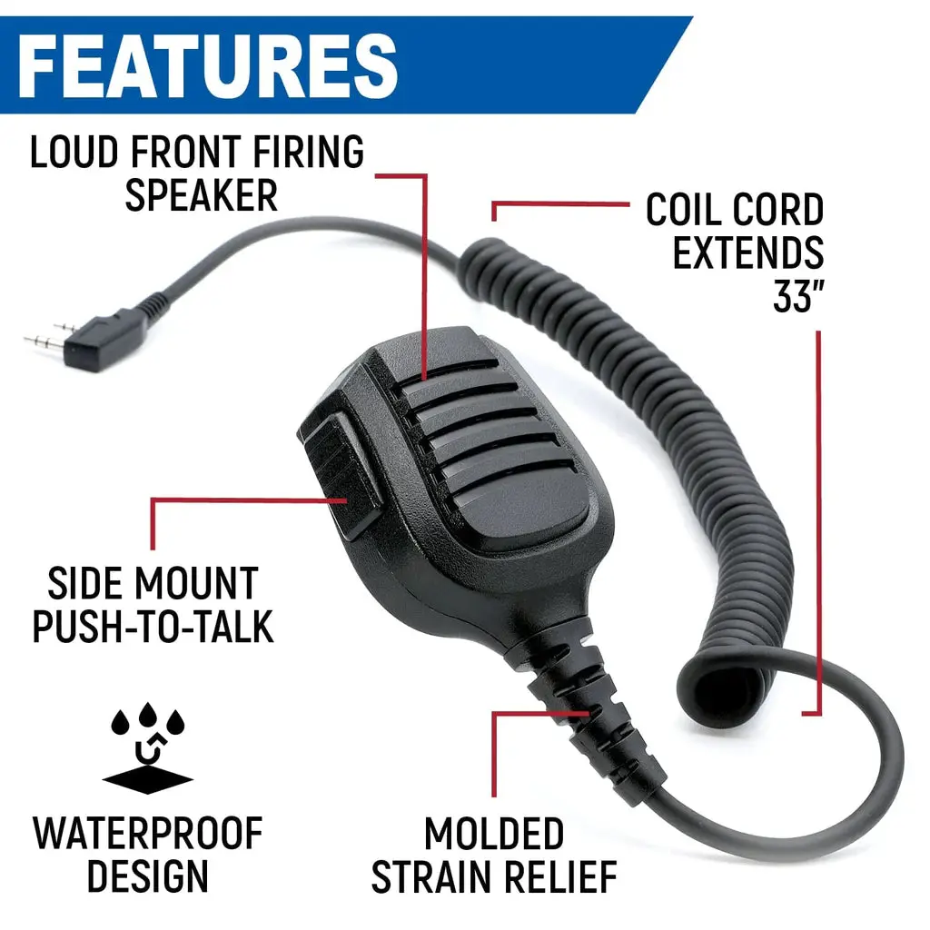 Rugged Radios Hand Speaker Mic Waterproof For Handheld Radios × 8 1