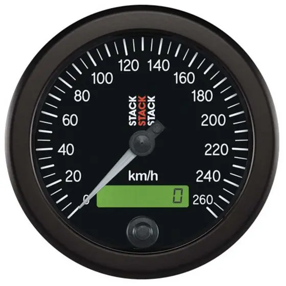 Stack 85Mm Speedometer 0-260Kph Black St3802 1