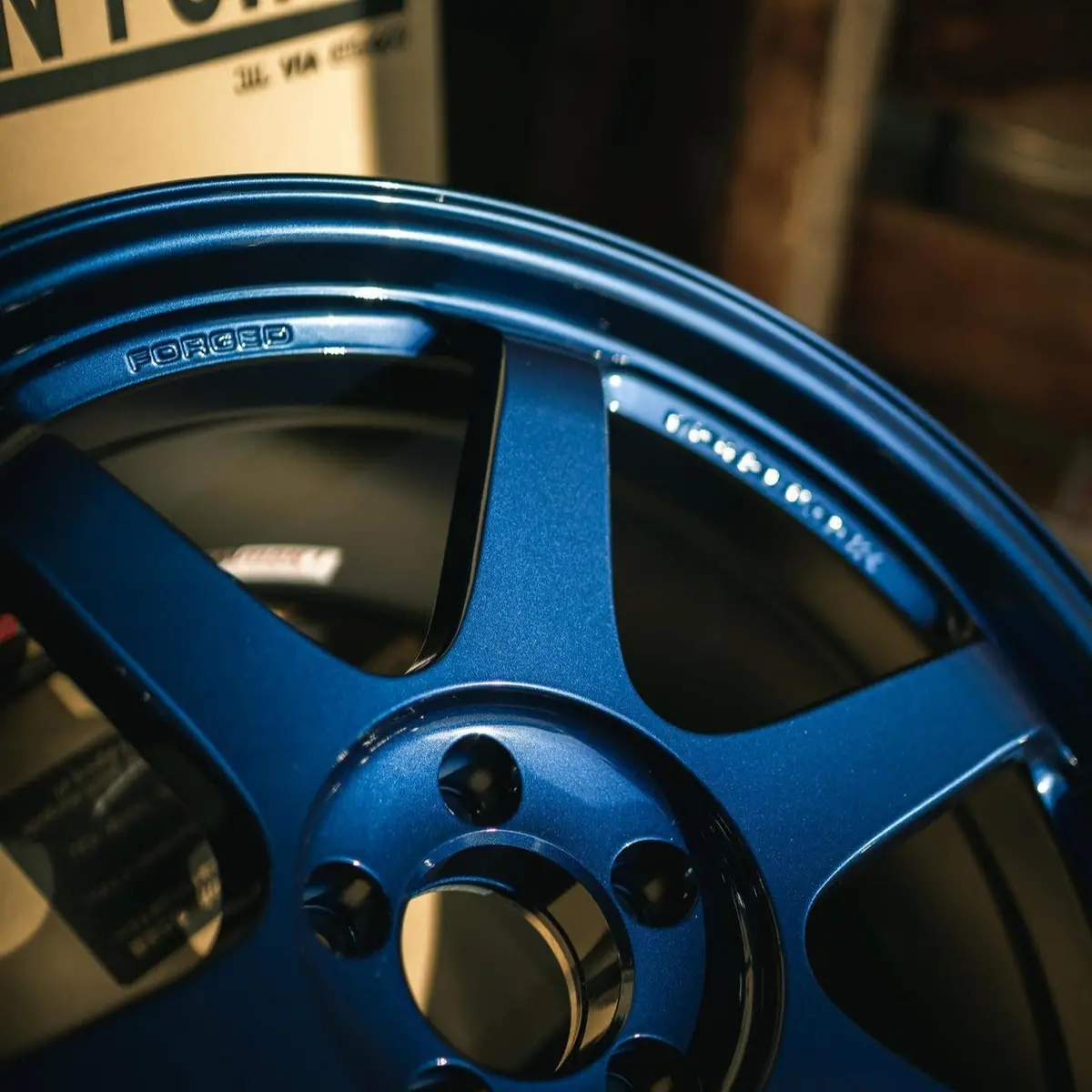 Volk Te37sl Mag Blue 19" A90 Supra Spec 1